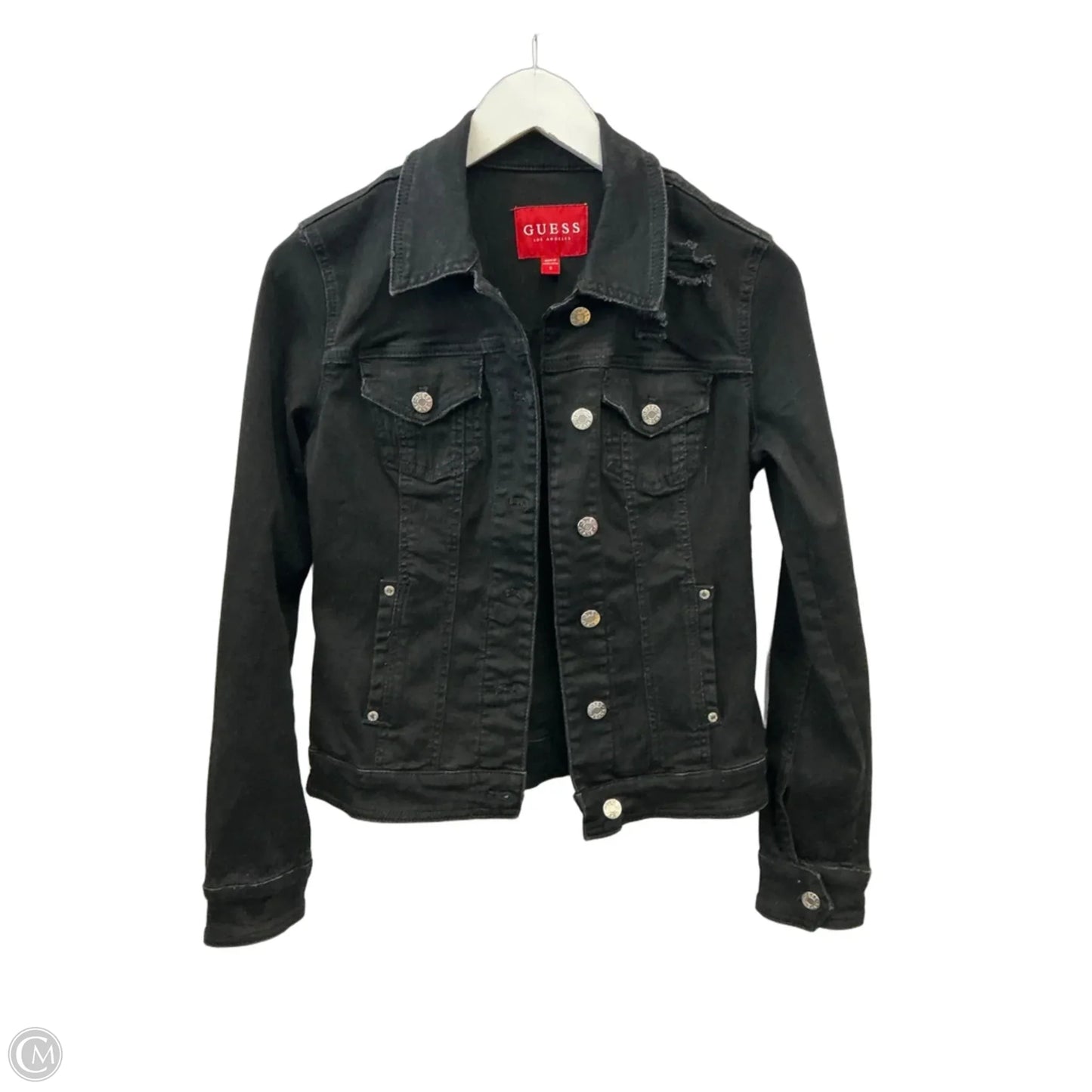 Jacket Denim By Guess In Black, Size: S