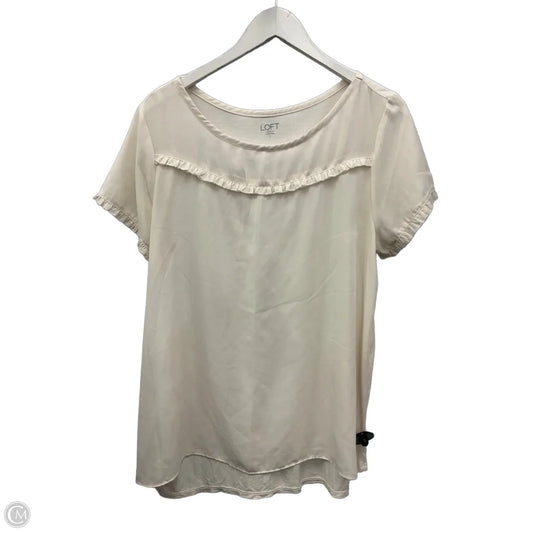 Top Short Sleeve By Loft In Cream, Size: L
