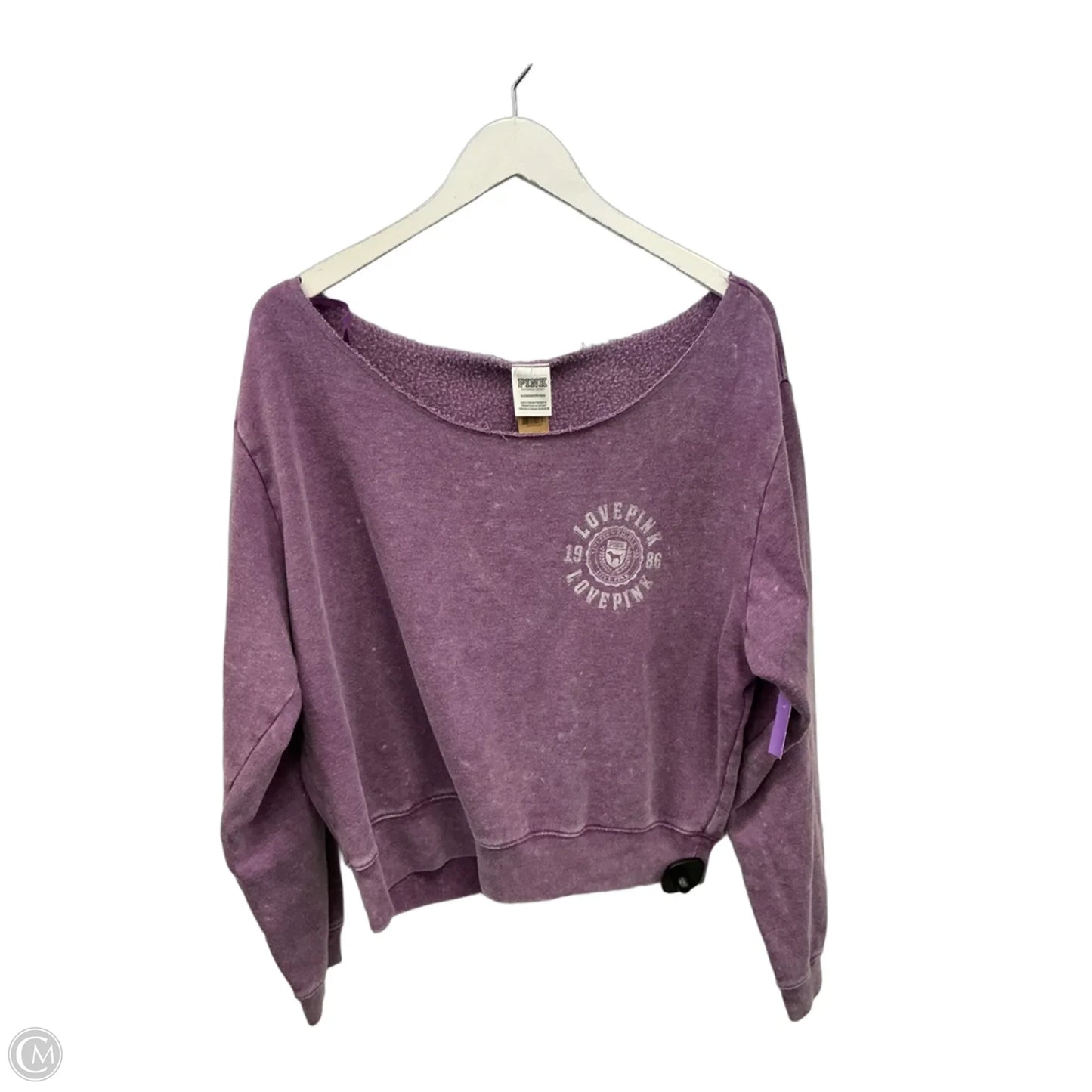 Athletic Sweatshirt Collar By Pink In Purple, Size: Xl
