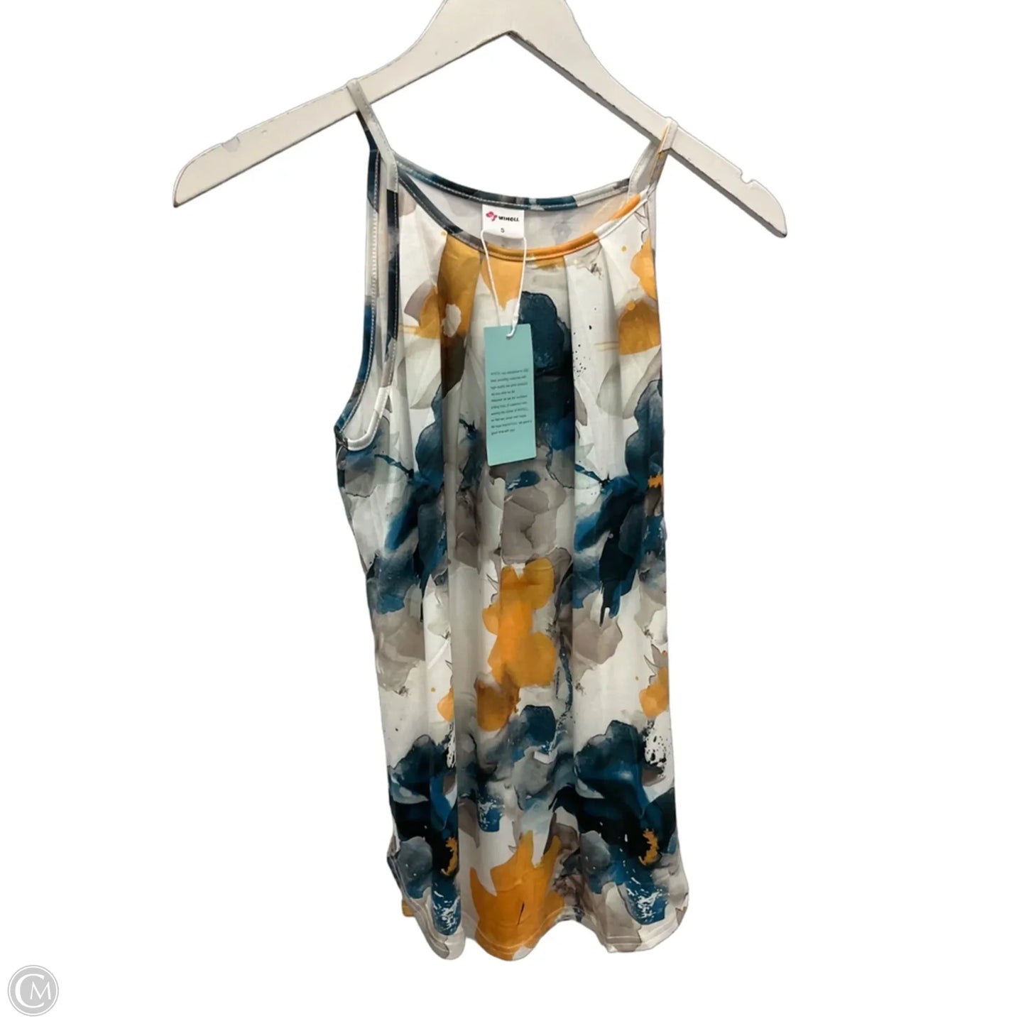 Top Sleeveless By Clothes Mentor In White & Yellow, Size: S