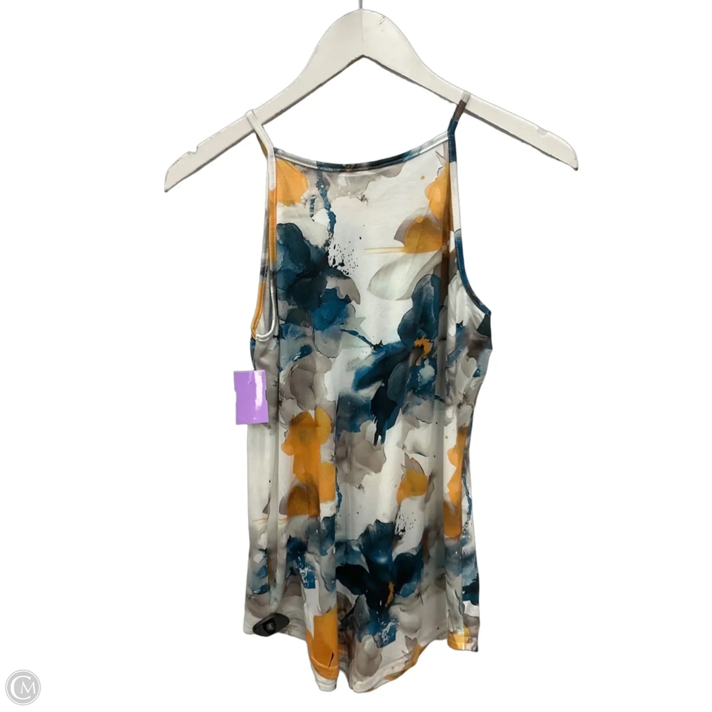 Top Sleeveless By Clothes Mentor In White & Yellow, Size: S