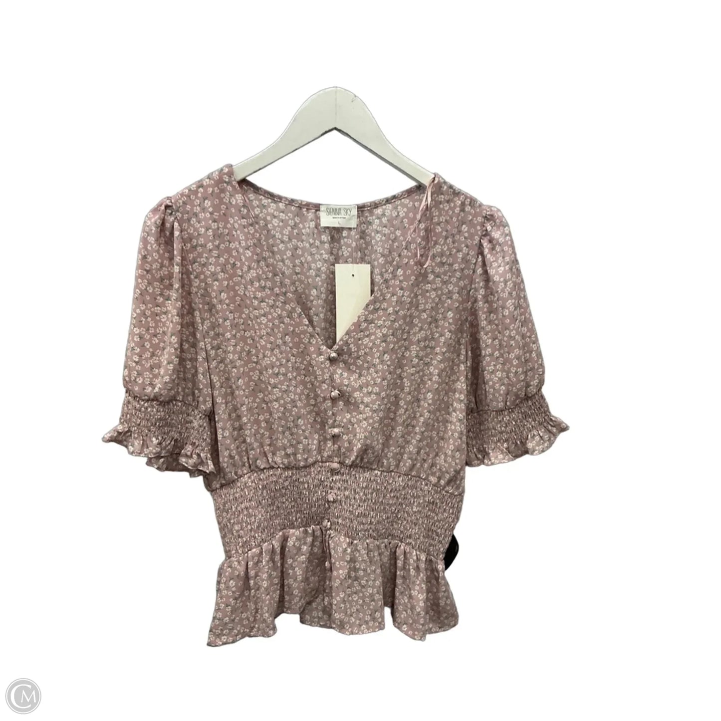 Top Short Sleeve By Sienna Sky In Pink, Size: L