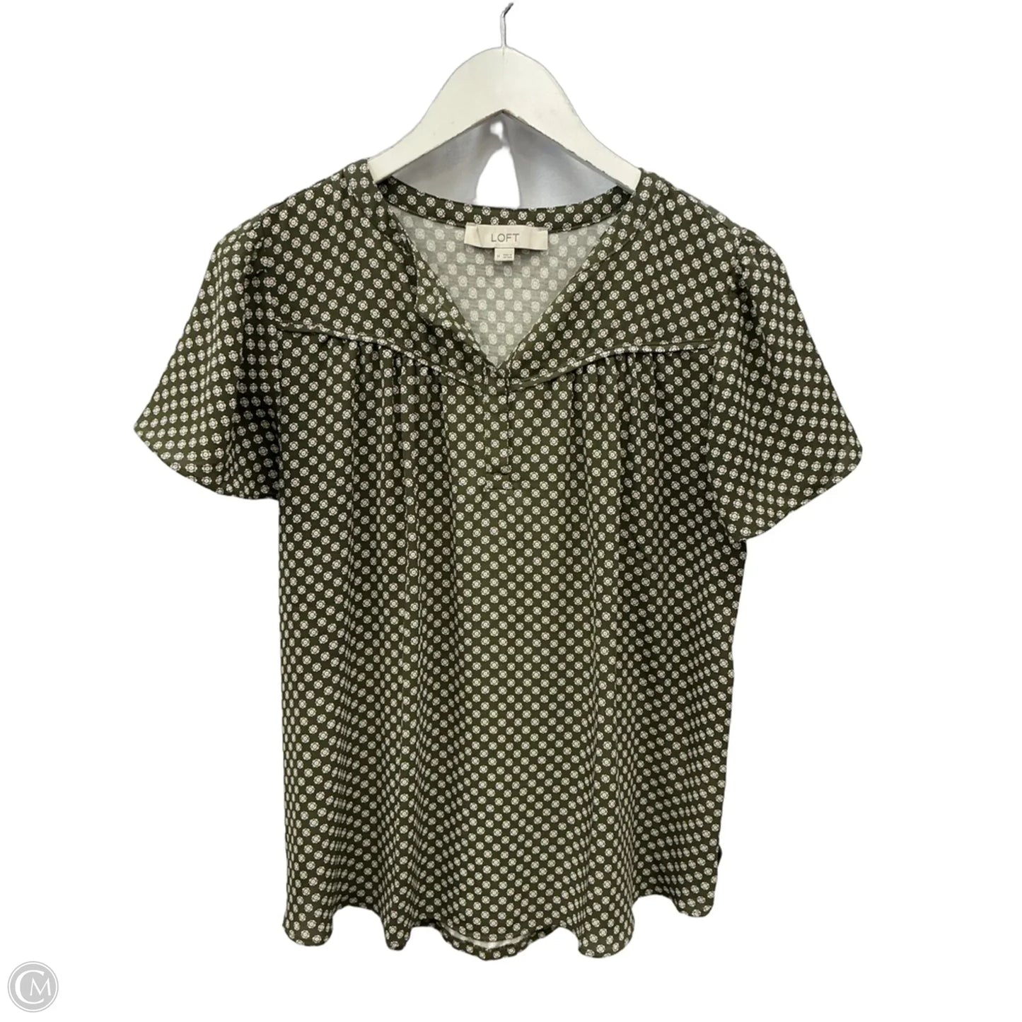 Top Short Sleeve By Loft In Green, Size: M