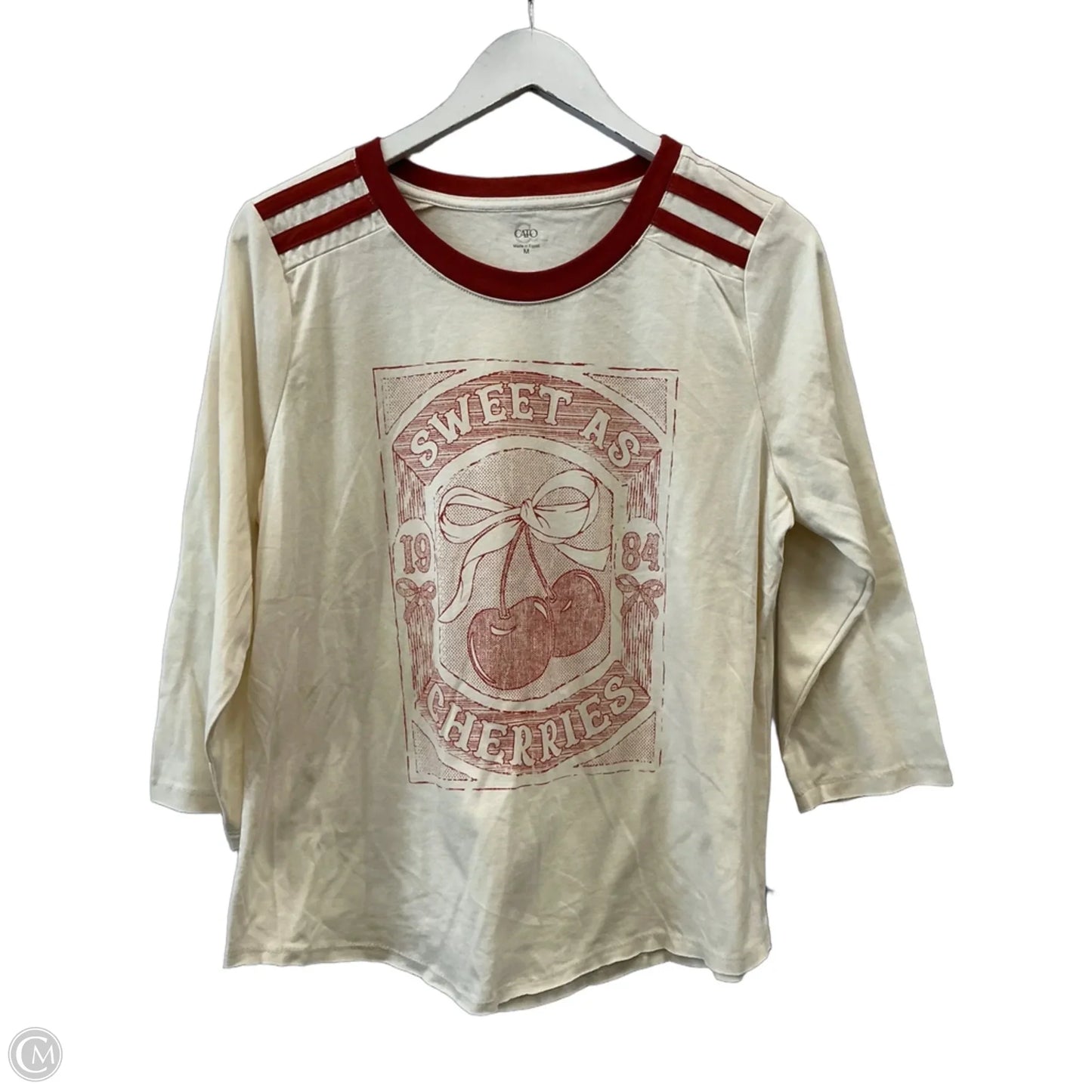 Top Long Sleeve By Cato In Cream, Size: M