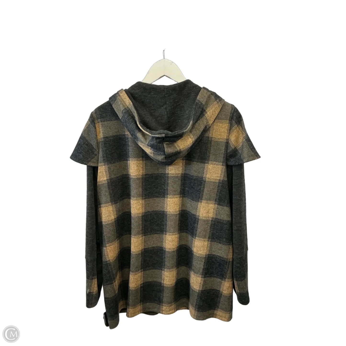Jacket Shirt By Clothes Mentor In Black & Gold, Size: Xl