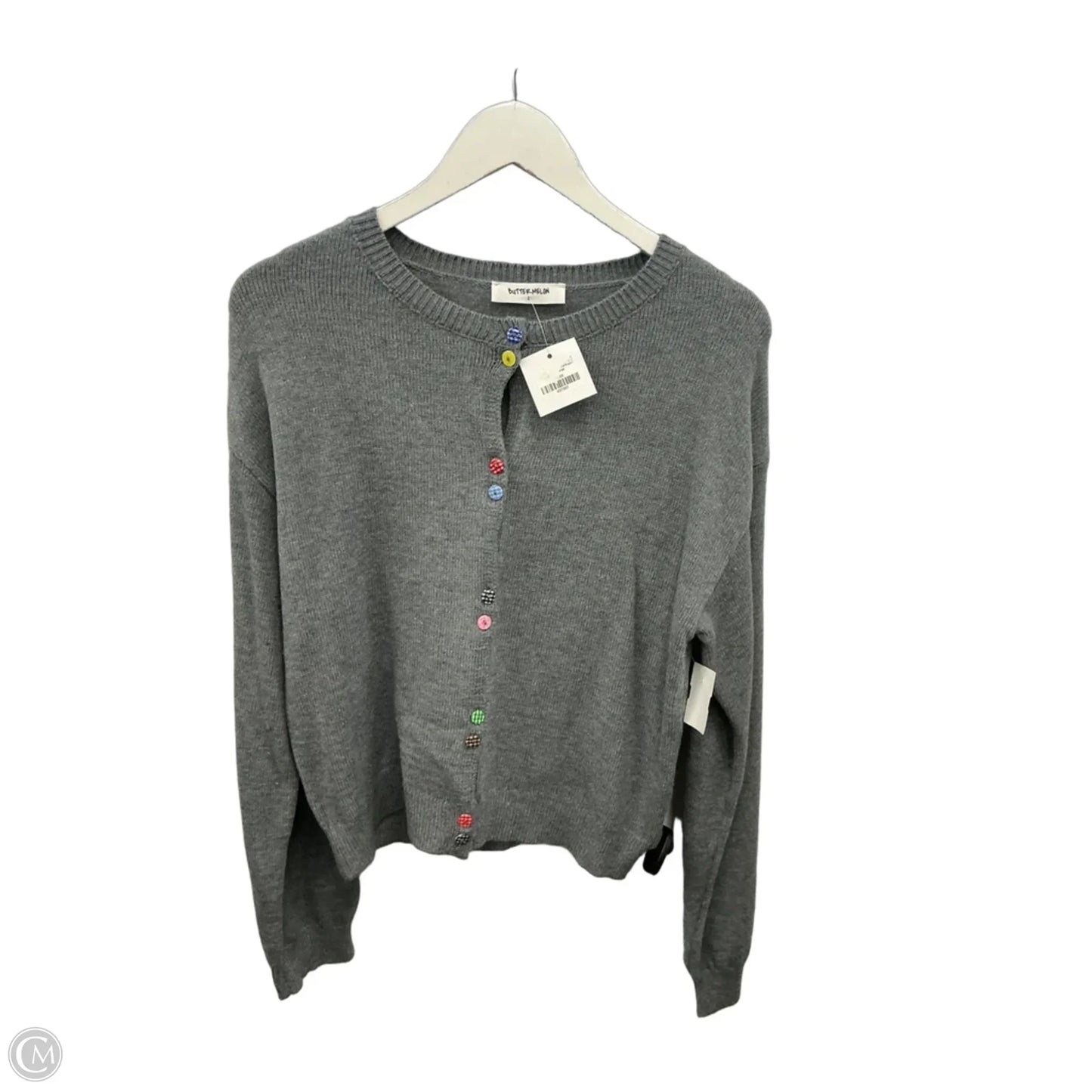 Cardigan By Clothes Mentor In Grey, Size: L