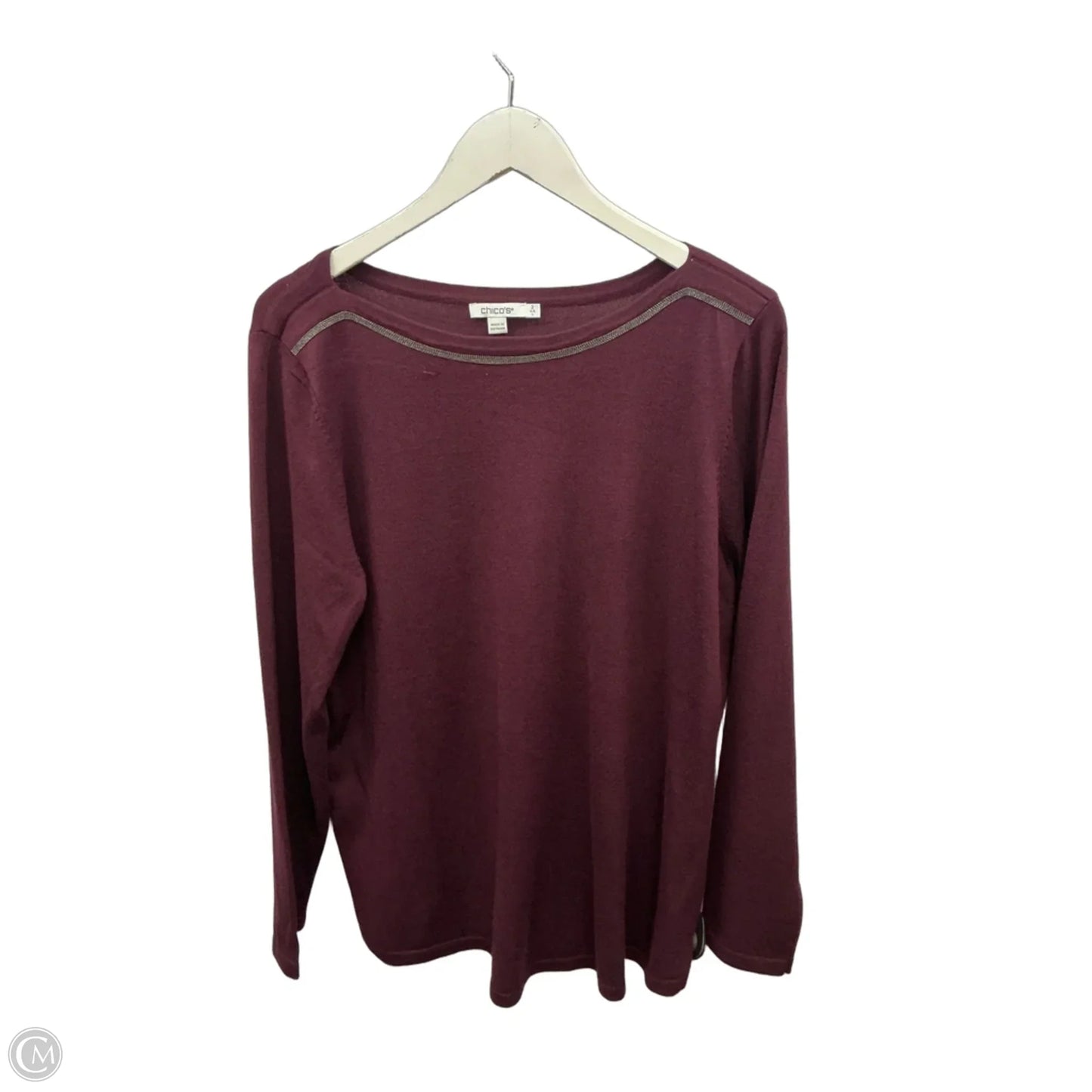 Top Long Sleeve By Chicos In Purple, Size: L
