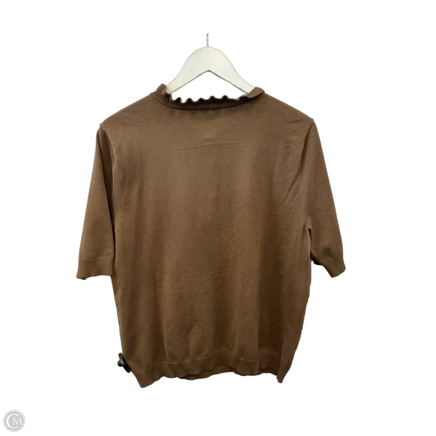 Sweater Short Sleeve By Chicos In Brown, Size: L