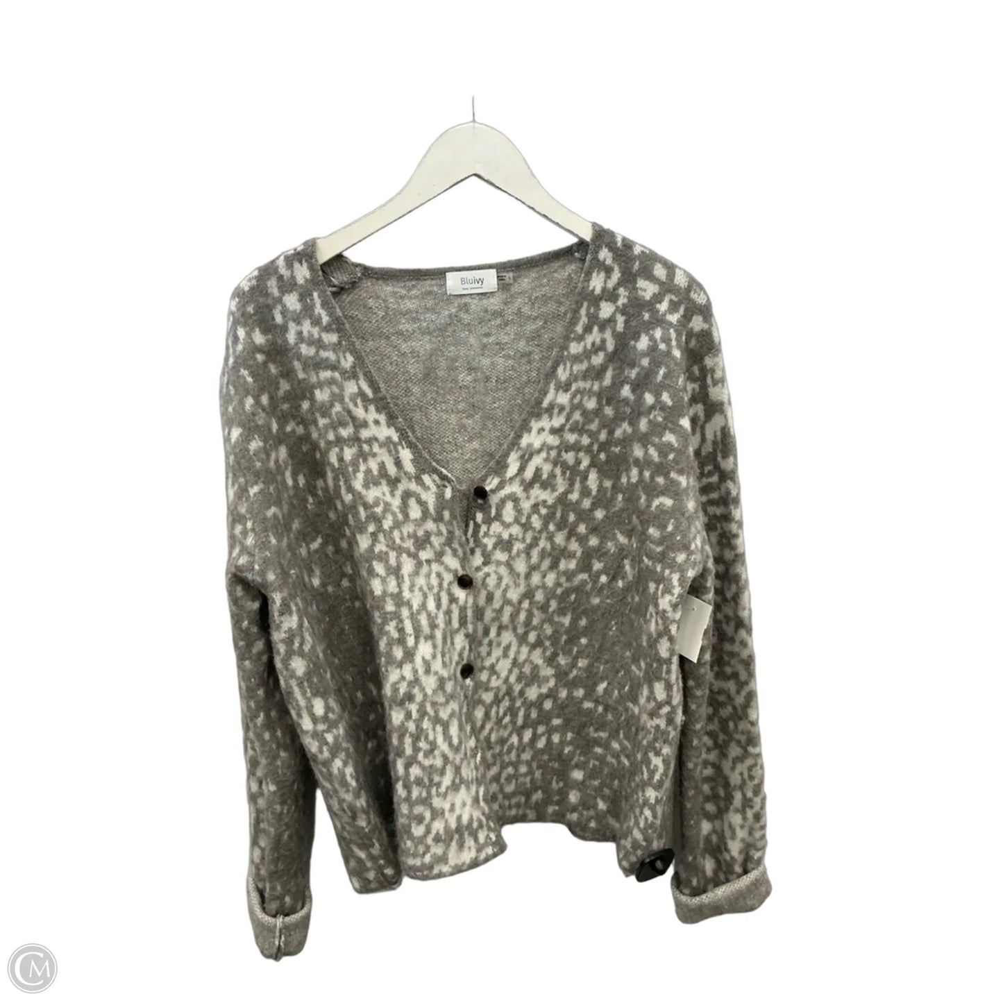 Cardigan By Clothes Mentor In Grey, Size: L