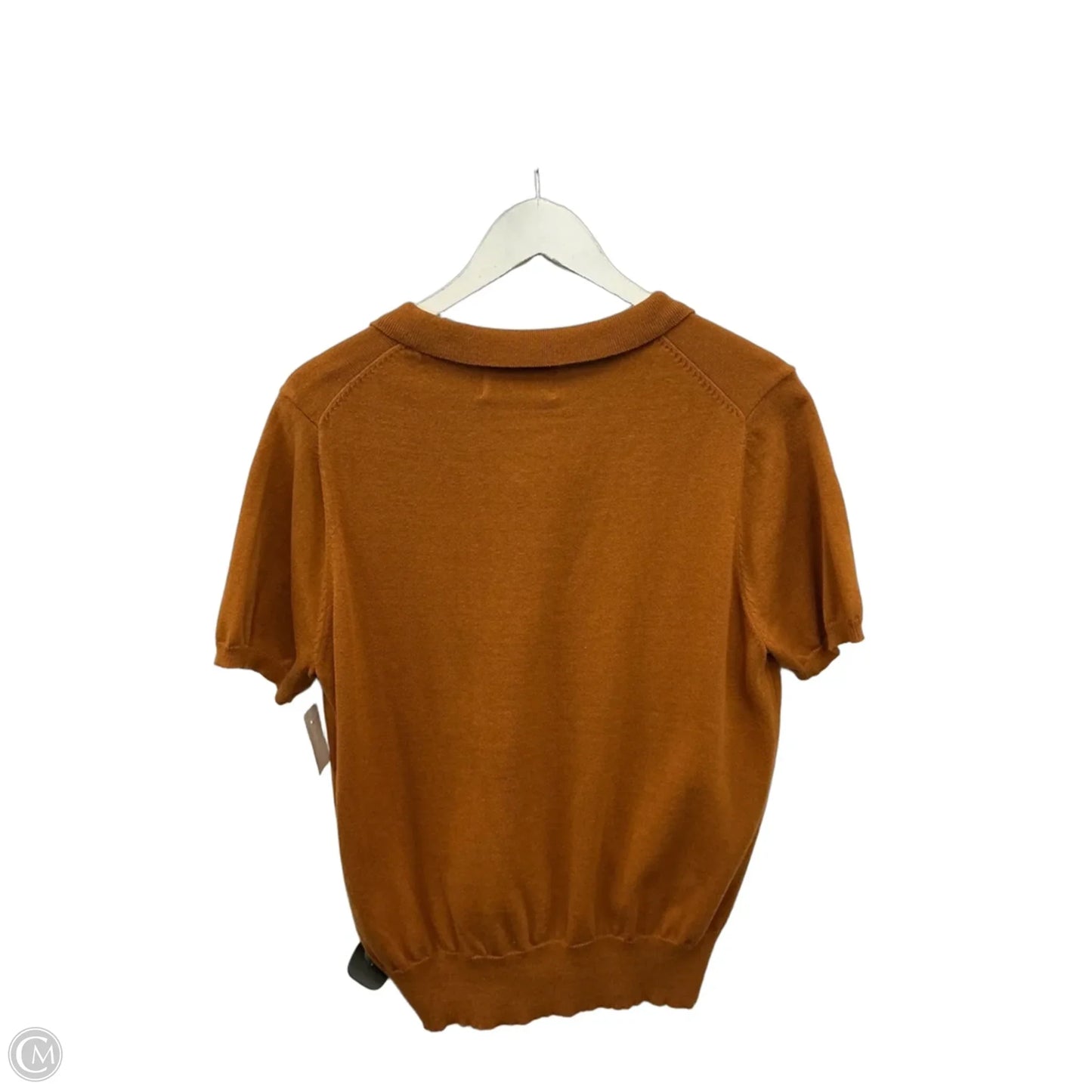 Sweater Short Sleeve By Bucketlist In Orange, Size: L