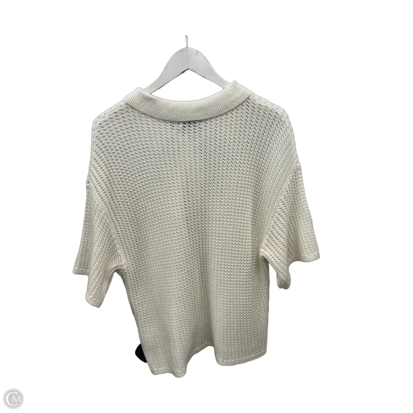 Sweater Short Sleeve By Be Cool In White, Size: L