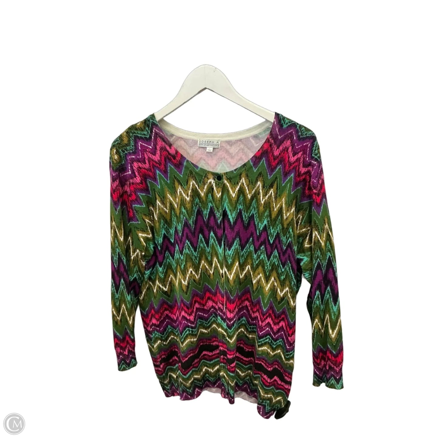 Cardigan By Joseph A. In Green & Purple, Size: L