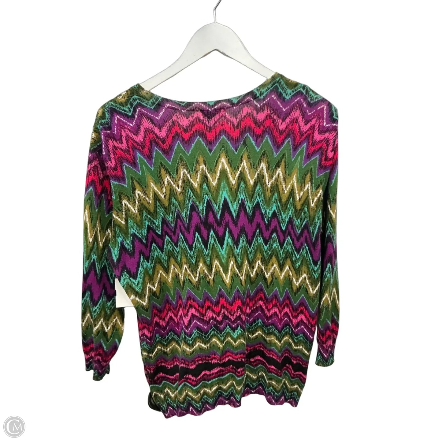 Cardigan By Joseph A. In Green & Purple, Size: L