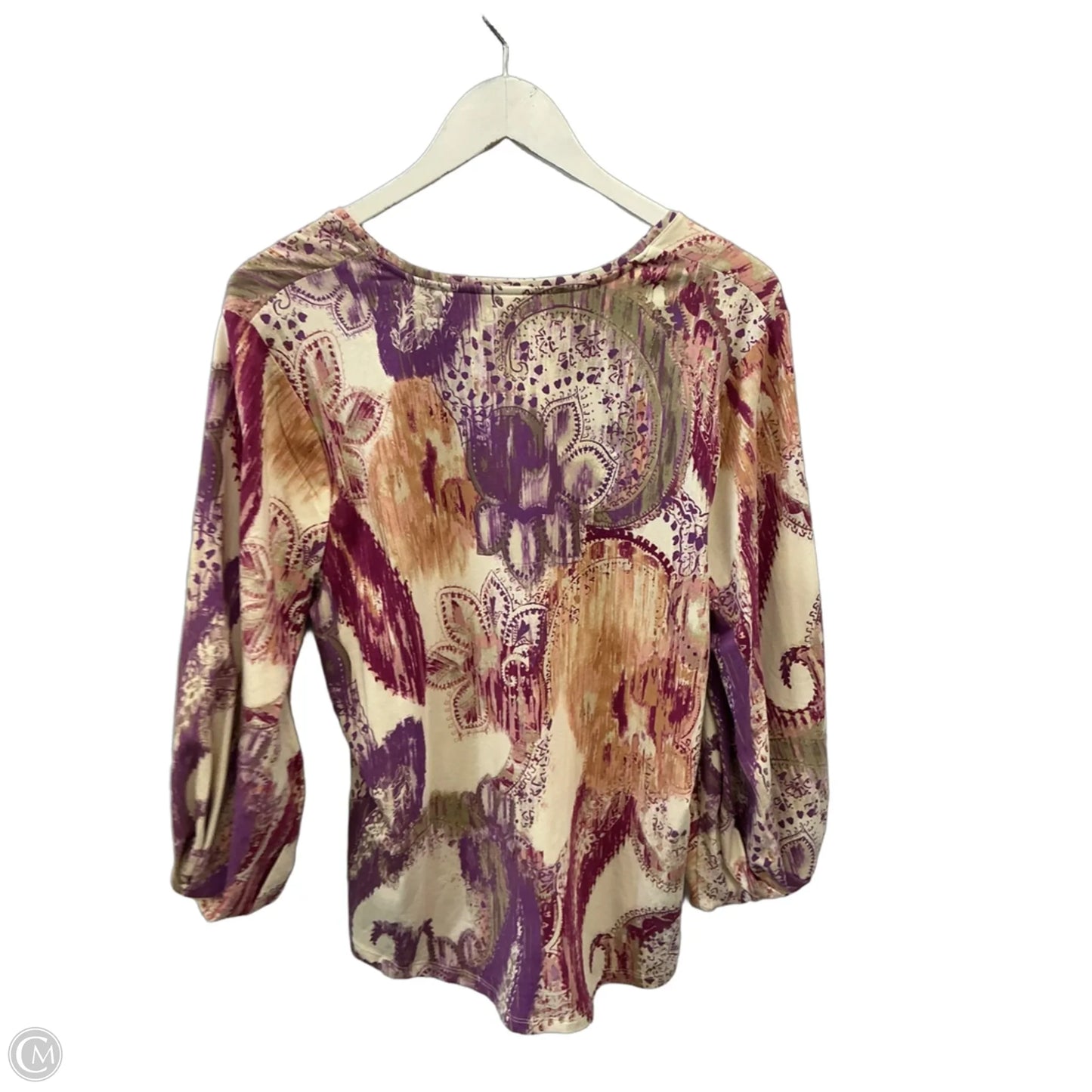 Top Long Sleeve By Chicos In Pink & Purple, Size: L