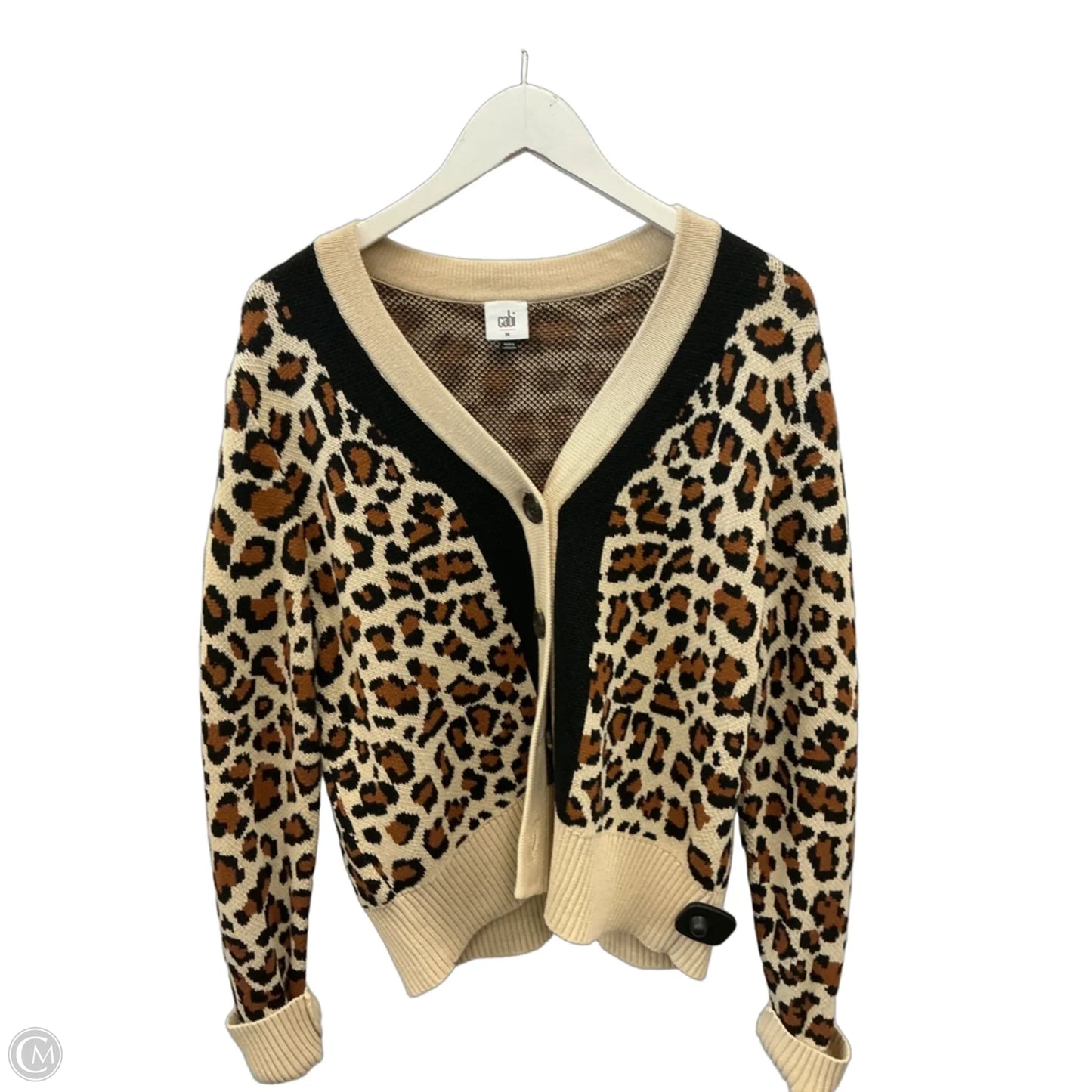 Sweater Cardigan By Cabi In Animal Print, Size: M