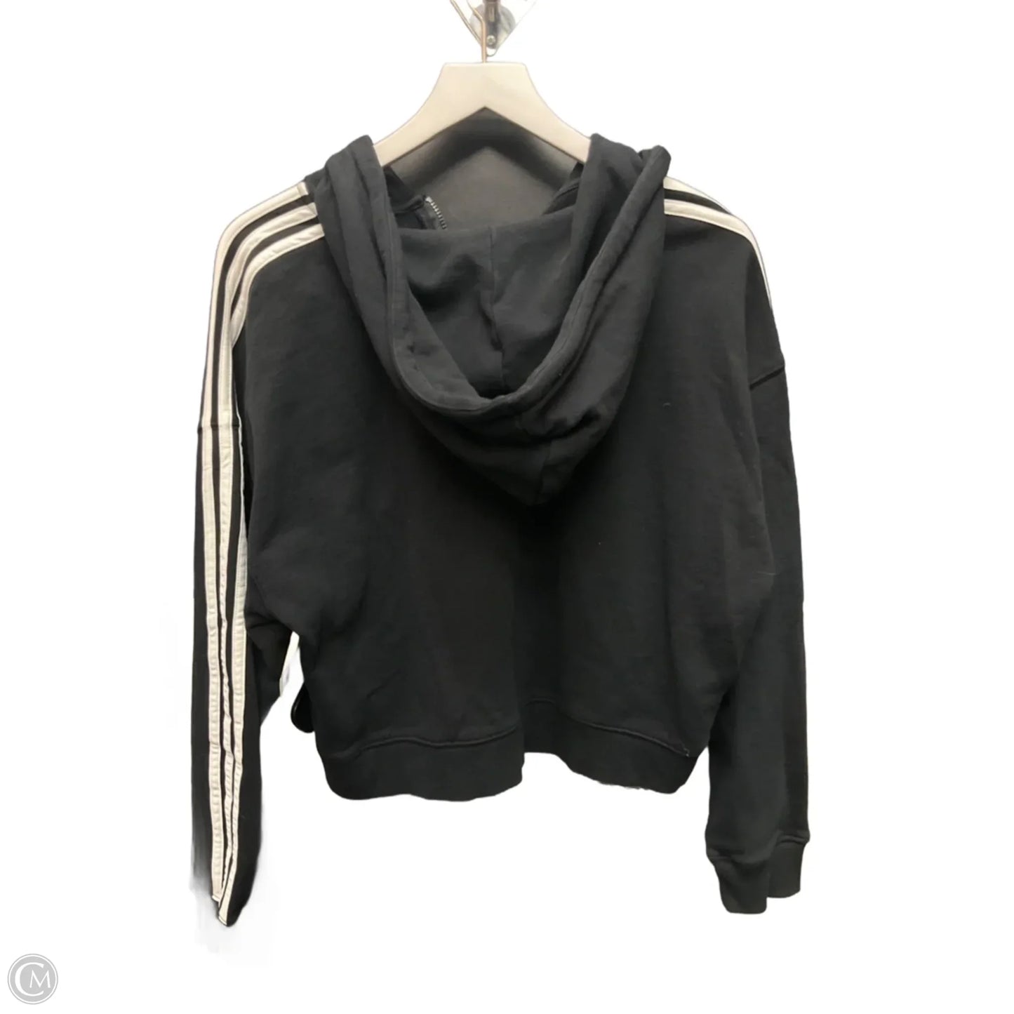 Athletic Sweatshirt Hoodie By Adidas In Black, Size: L