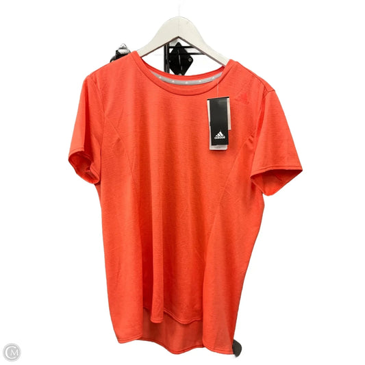 Athletic Top Short Sleeve By Adidas In Orange, Size: Xl