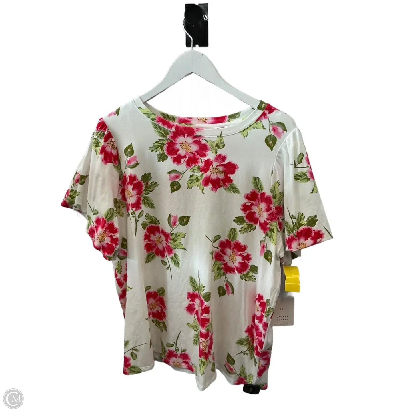 Top Short Sleeve By Lc Lauren Conrad In White, Size: 1x