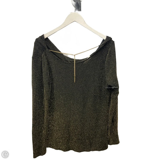 Top Long Sleeve By Michael By Michael Kors In Black & Gold, Size: L