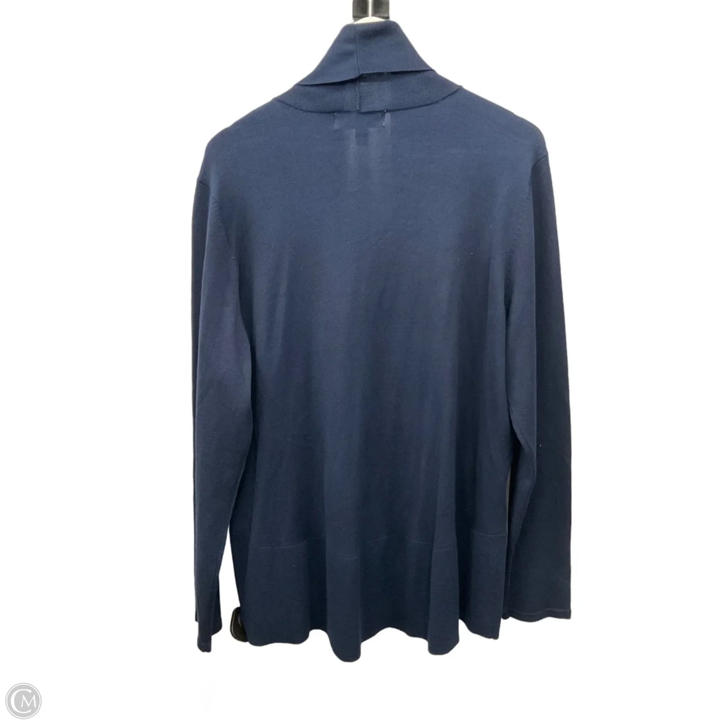 Sweater Cardigan By Karen Scott In Navy, Size: 1x