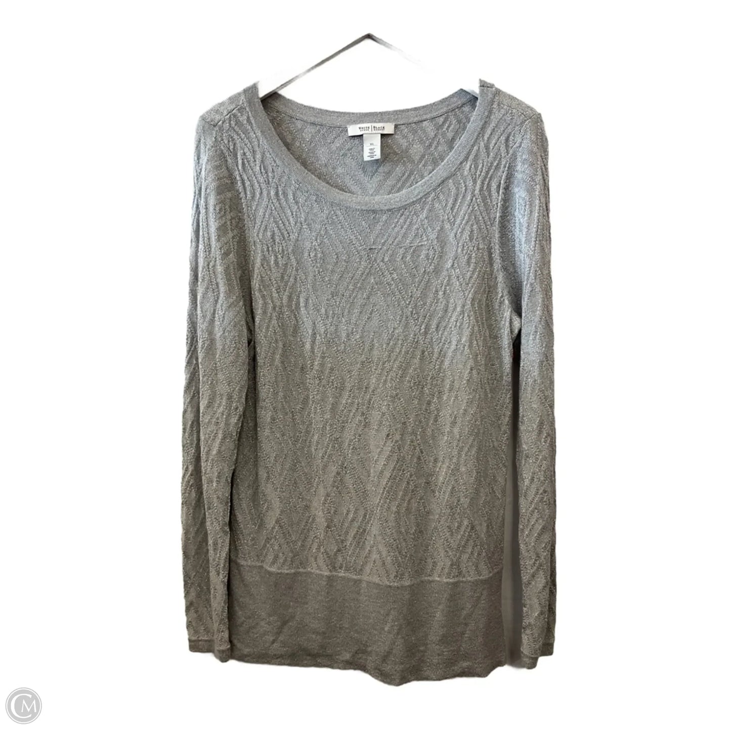 Top Long Sleeve By White House Black Market In Grey, Size: Xl