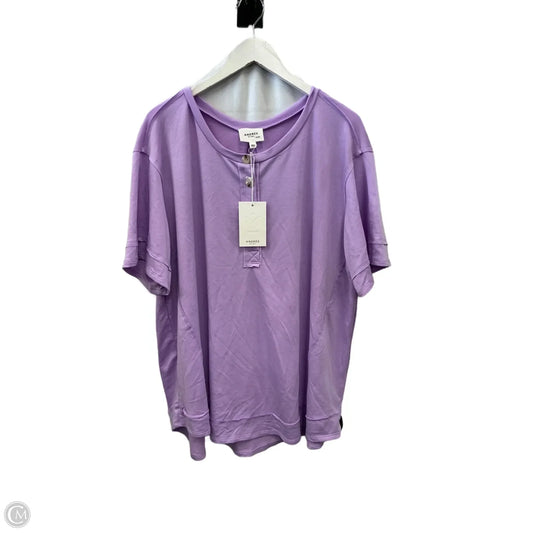 Top Short Sleeve By Andree By Unit In Purple, Size: 2x