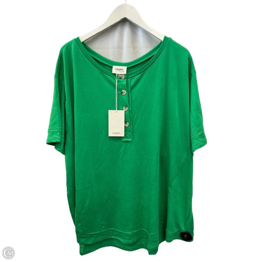 Top Short Sleeve By Andree By Unit In Green, Size: 2x