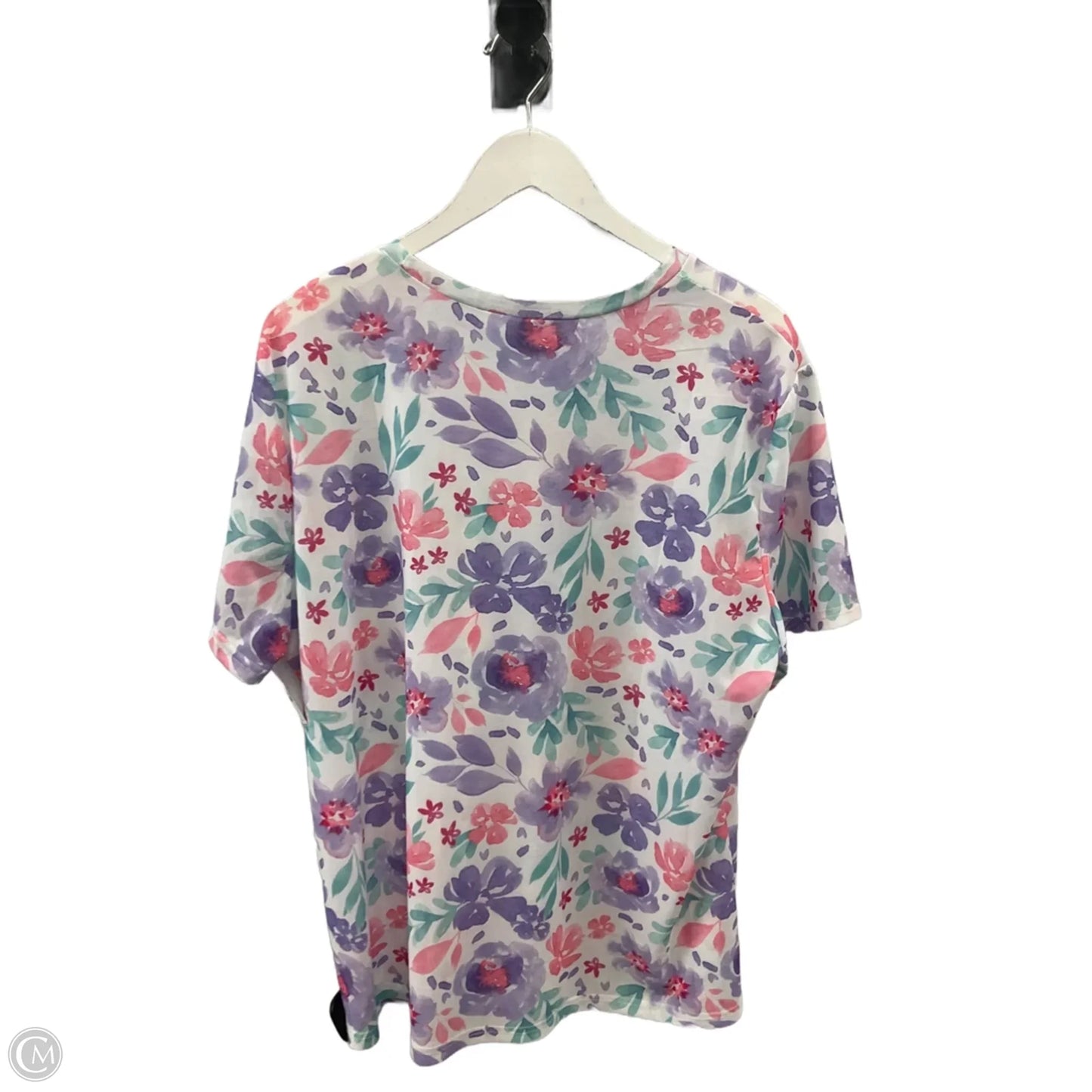 Top Short Sleeve By Clothes Mentor In Floral Print, Size: 3x
