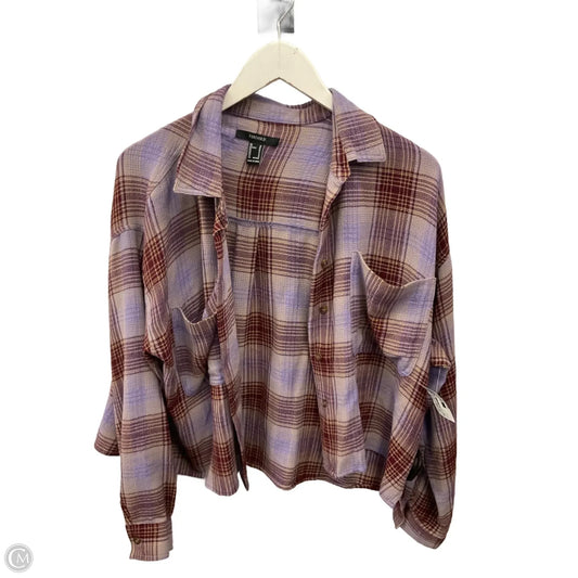 Top Long Sleeve By Forever 21 In Purple, Size: M