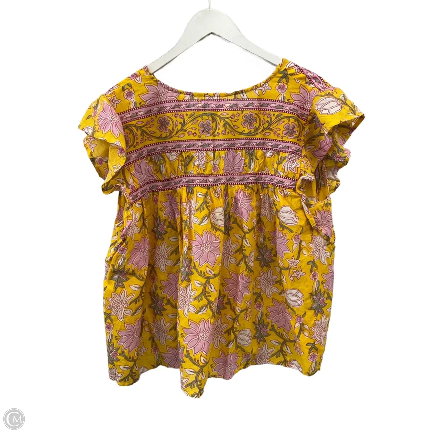 Top Sleeveless By Velvet In Yellow, Size: Xl