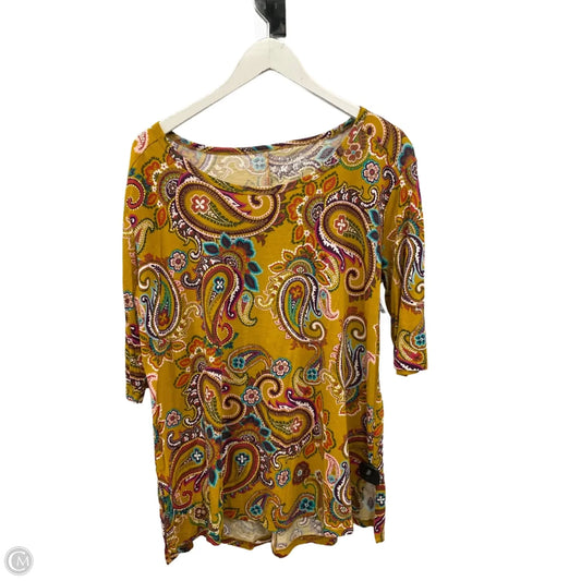 Top 3/4 Sleeve By Terra & Sky In Multi-colored, Size: Xl