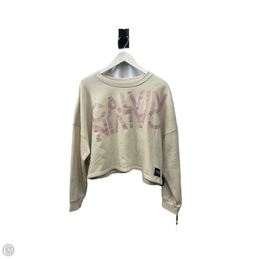 Top Long Sleeve By Calvin Klein In Cream, Size: Xxl