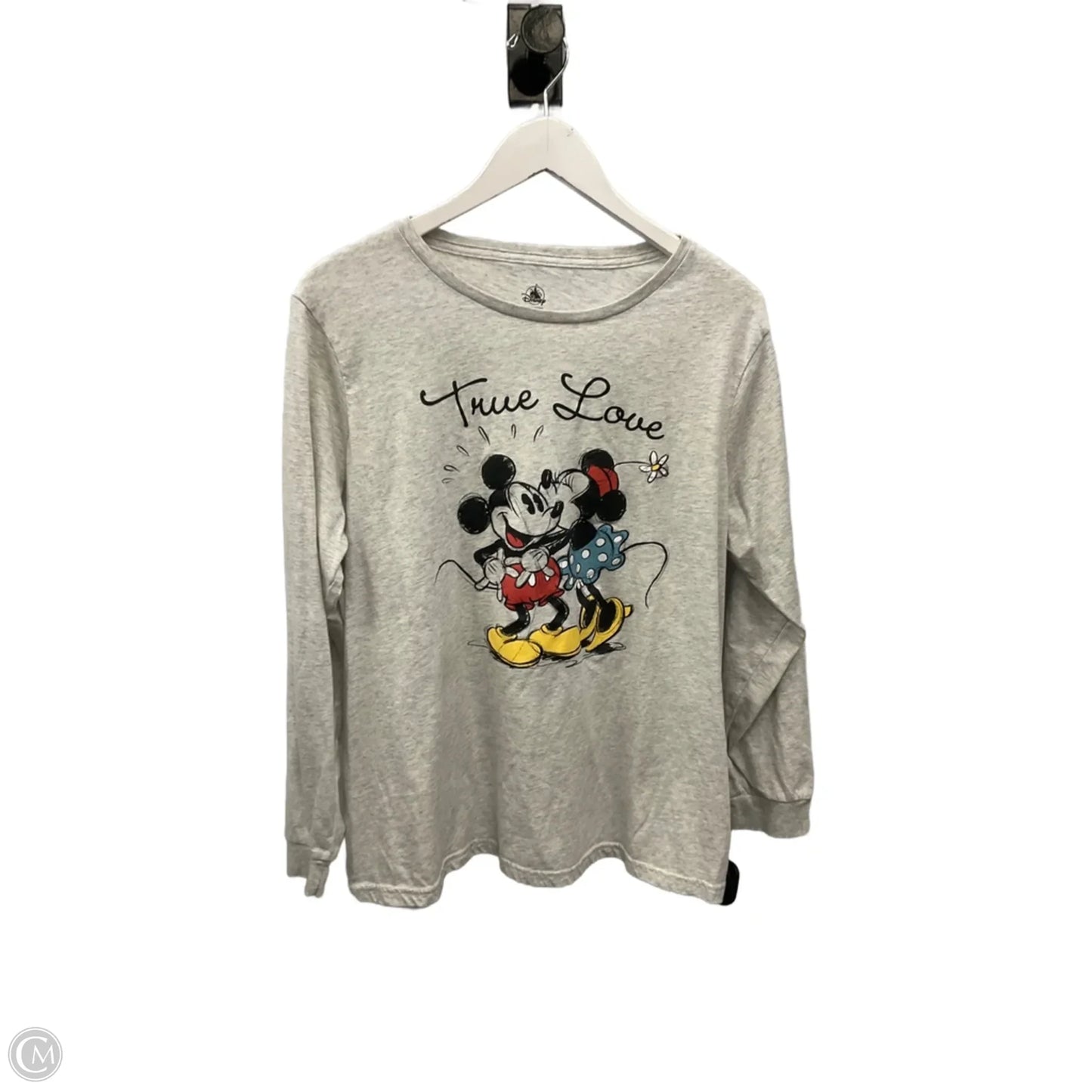 Top Long Sleeve By Disney In Grey, Size: Xxl