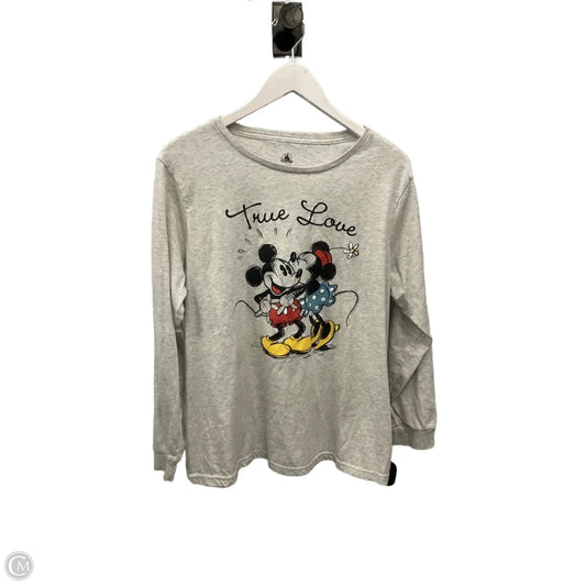 Top Long Sleeve By Disney In Grey, Size: Xxl