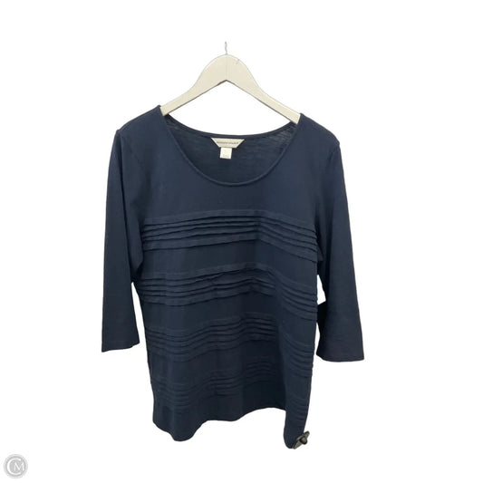 Top 3/4 Sleeve By Christopher And Banks In Blue, Size: L