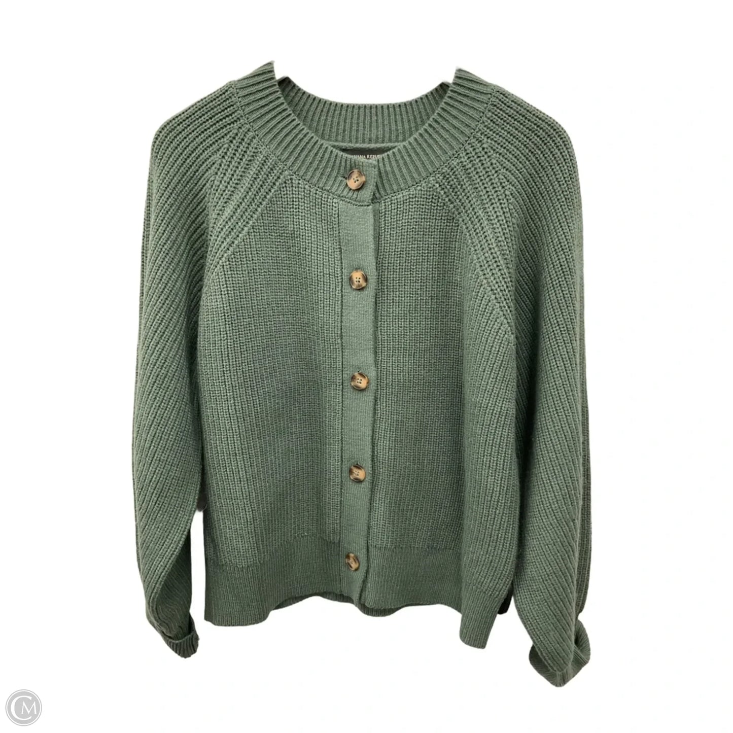 Sweater Cardigan By Banana Republic In Green, Size: L