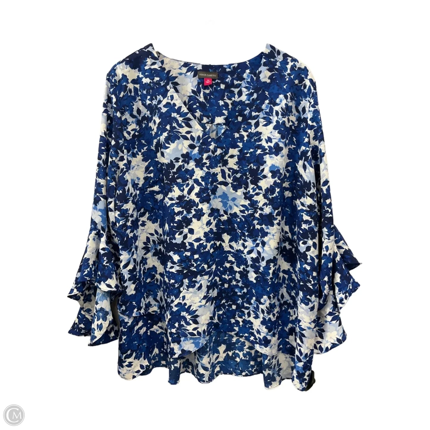 Top Long Sleeve By Vince Camuto In Floral Print, Size: 2x
