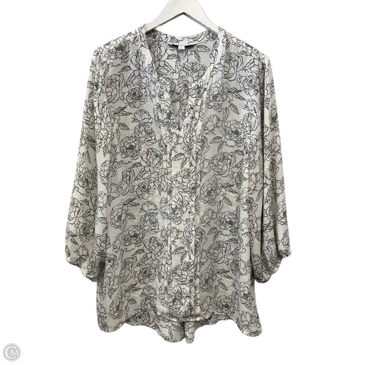 Top 3/4 Sleeve By 41 Hawthorn In Floral Print, Size: 2x
