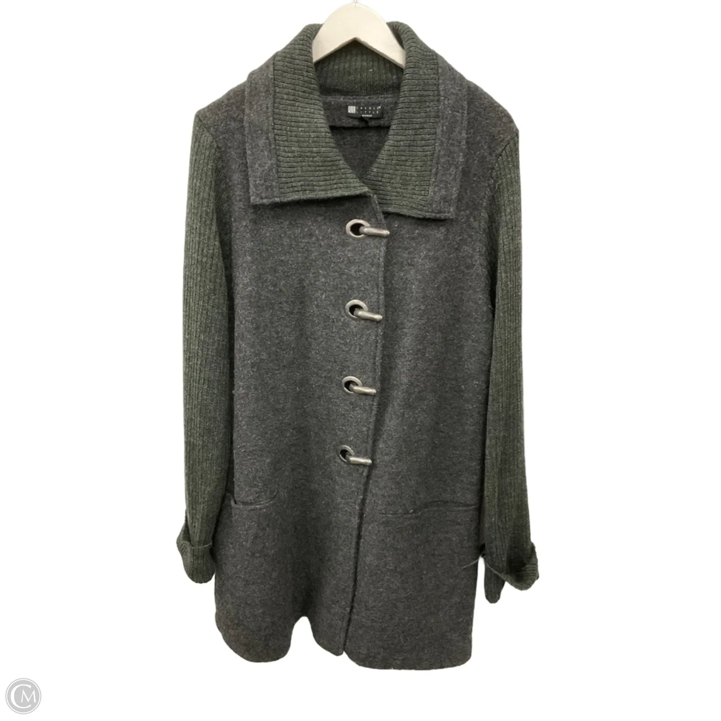 Coat Wool By Clothes Mentor In Grey, Size: 1x
