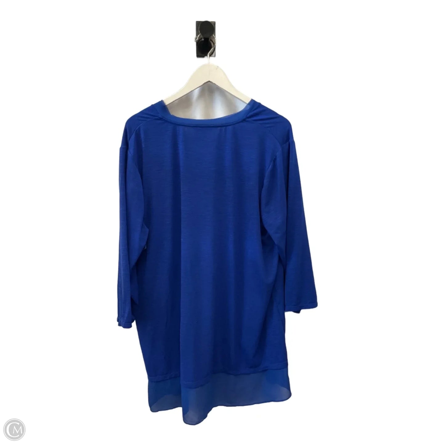 Top 3/4 Sleeve By Ellen Tracy In Blue, Size: 2x