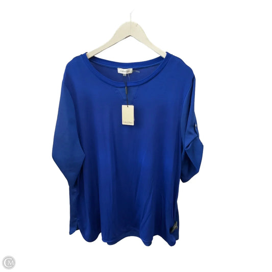 Top Short Sleeve By Calvin Klein In Blue, Size: 2x