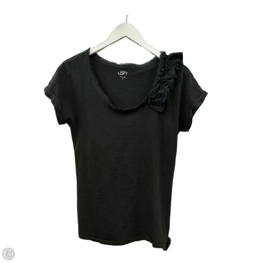 Top Short Sleeve By Loft In Black, Size: M