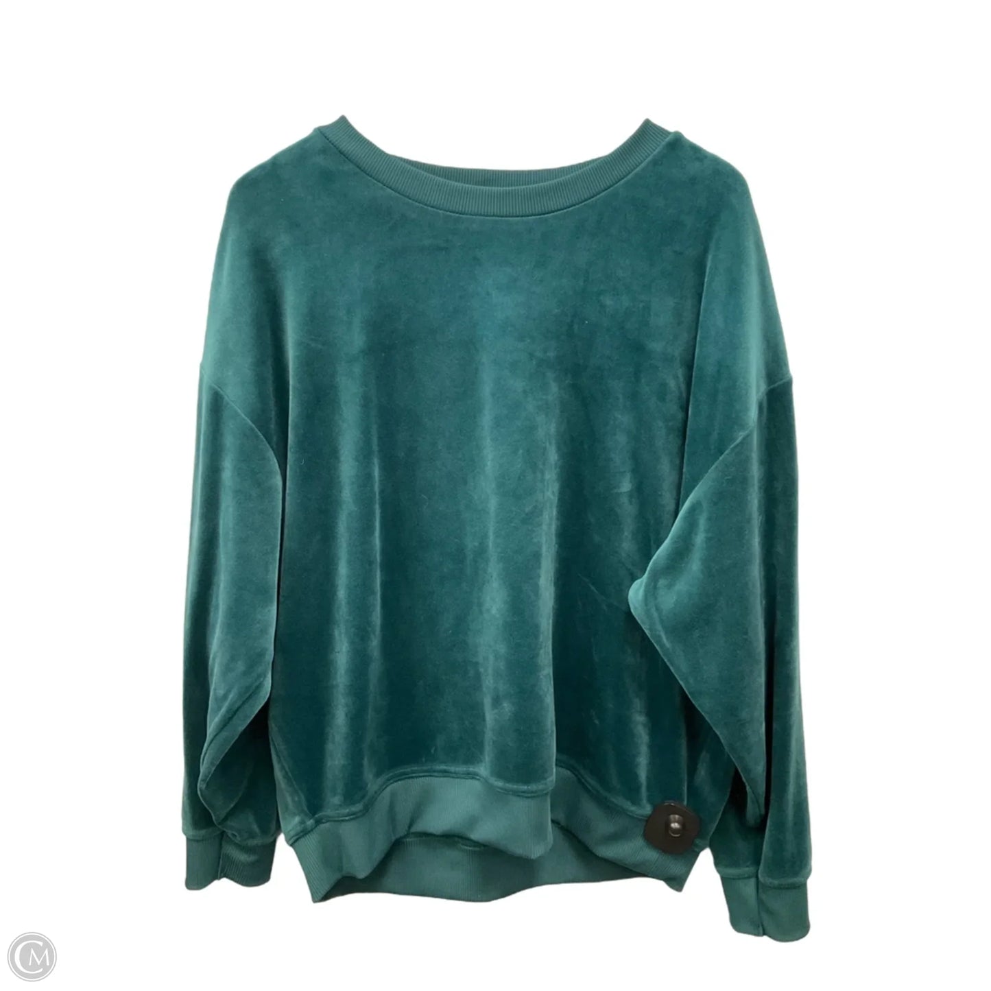 Sweatshirt Crewneck By Nicole Miller In Teal, Size: L