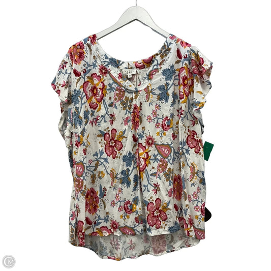 Top Short Sleeve By Nicole By Nicole Miller In Multi-colored, Size: 2x