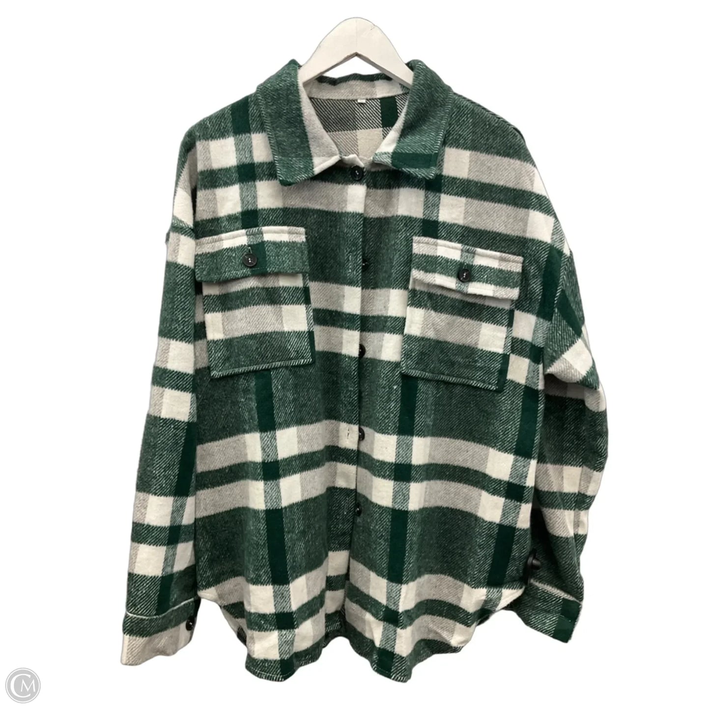 Jacket Shirt By Clothes Mentor In Green, Size: Xl