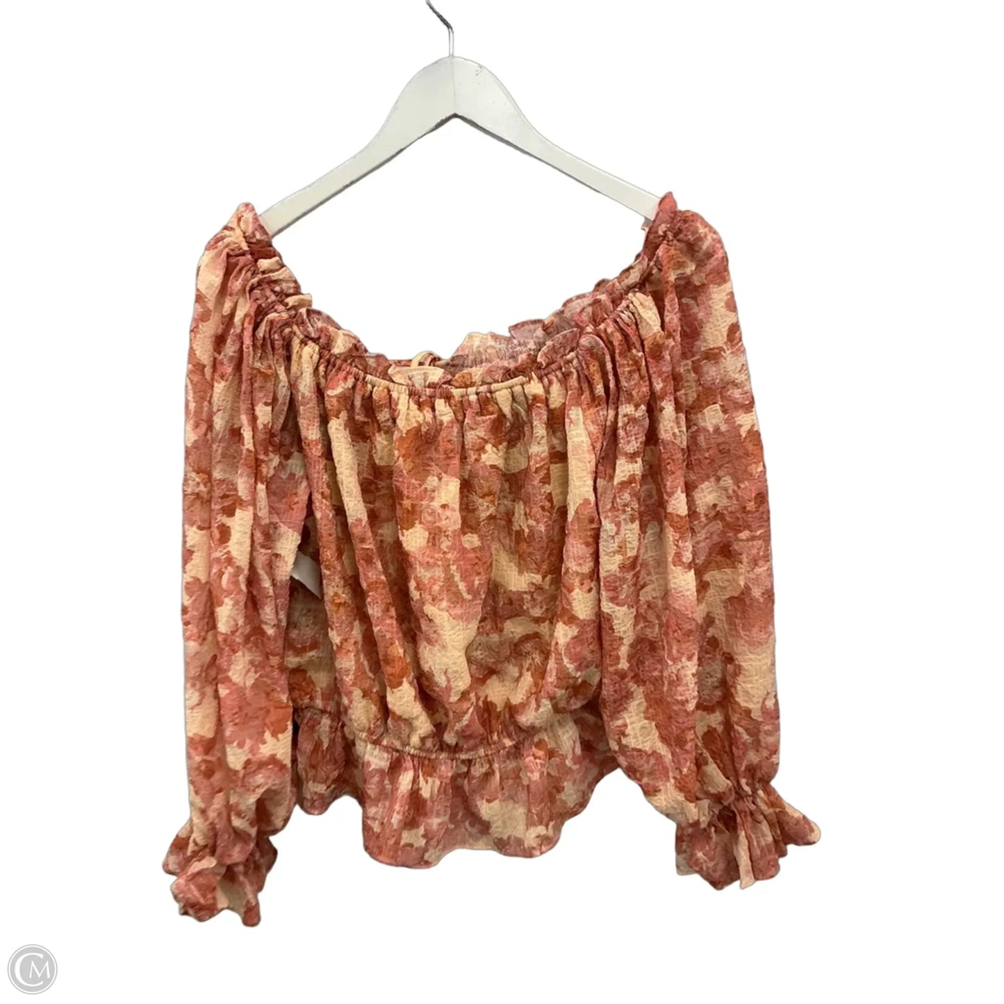Top Long Sleeve By Flying Tomato In Orange, Size: M