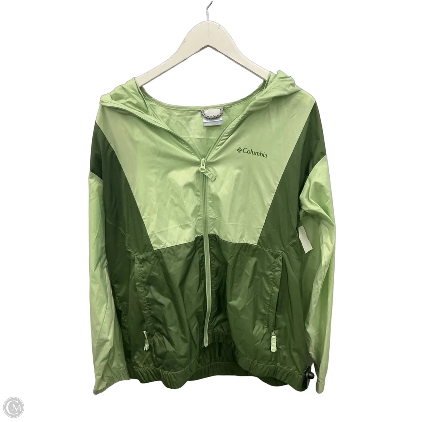 Jacket Windbreaker By Columbia In Green, Size: Xl