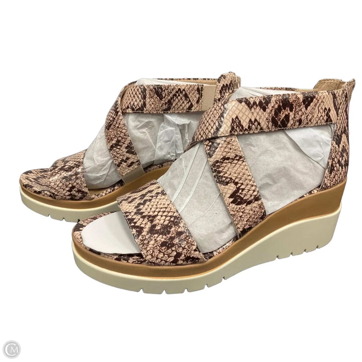 Sandals Heels Platform By Clothes Mentor In Animal Print, Size: 8