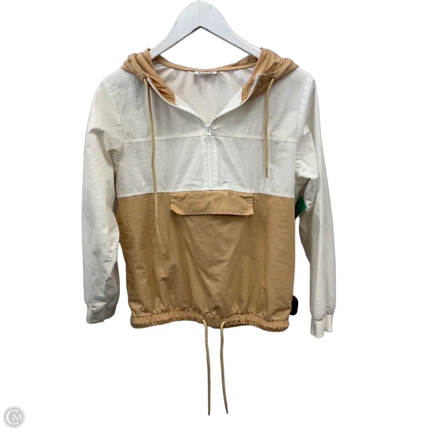 Jacket Windbreaker By The Drop In Cream & Orange, Size: S