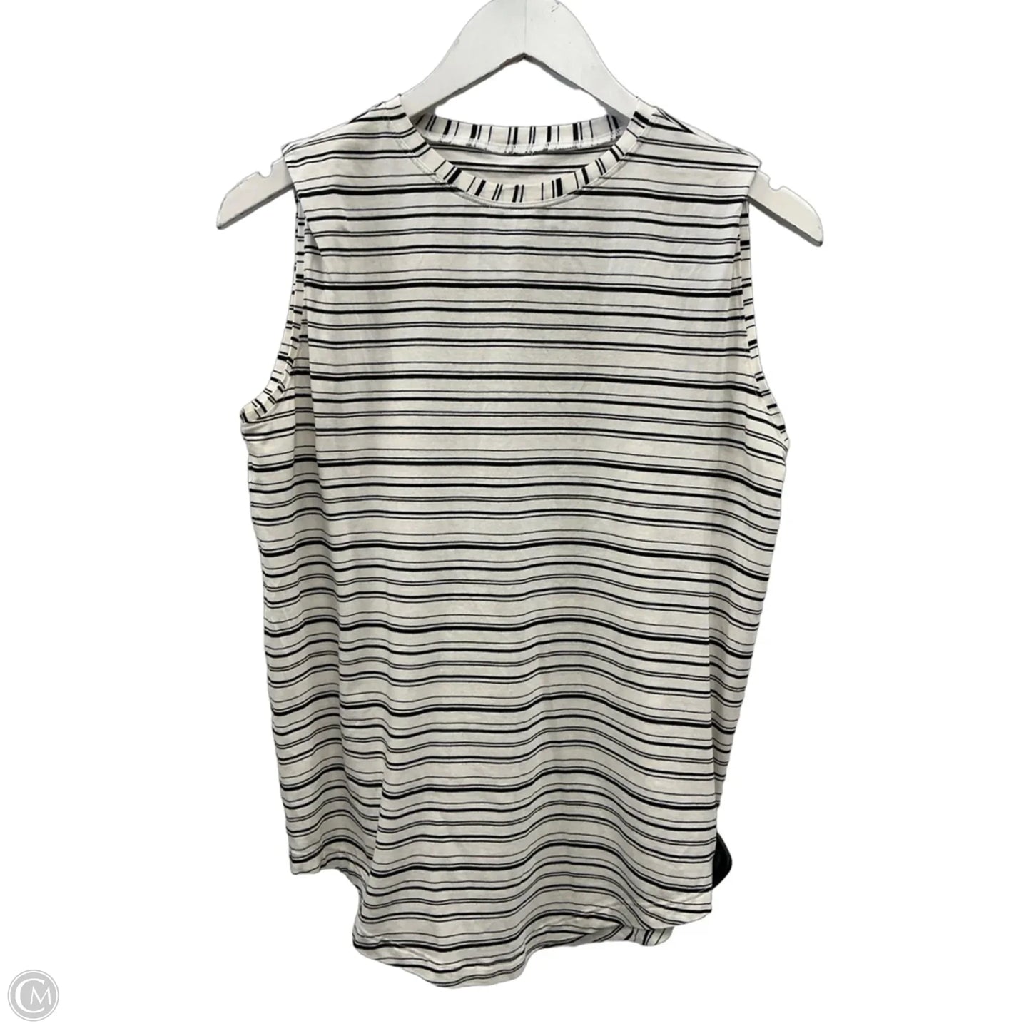 Athletic Tank Top By Lululemon In Black & White, Size: L